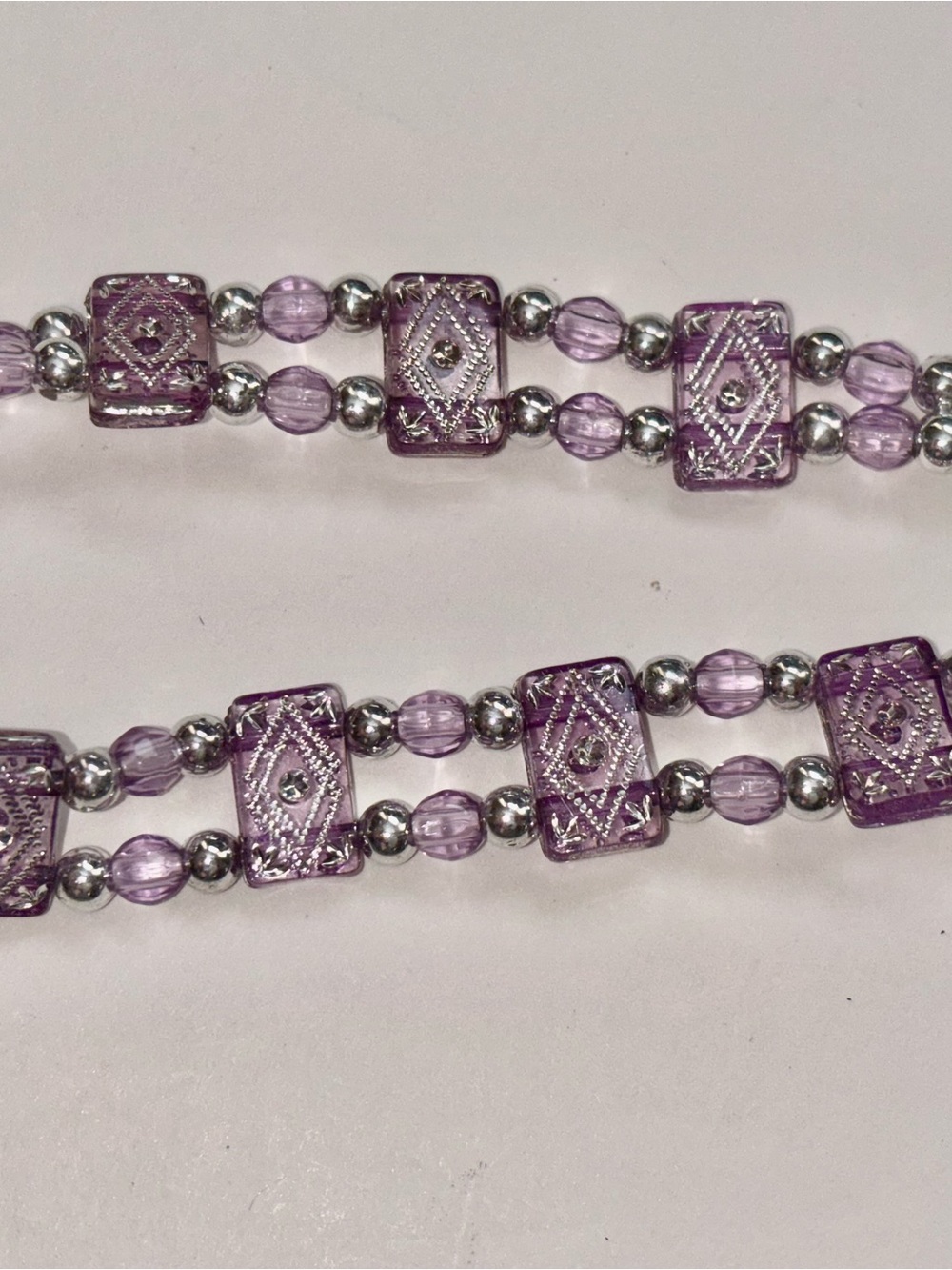 Amethyst Bracelet with Decorative Square Accents - Picture 3 of 4